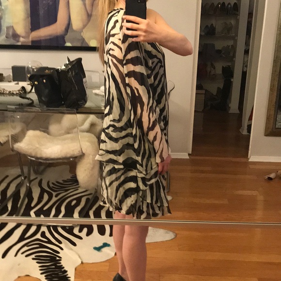 Marchesa Zebra Print Dress - Picture 4 of 5